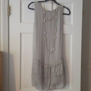 " Made in Italy" Pale Gray Silk Dress, Wedding